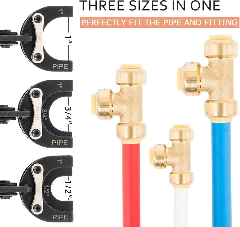 GIANNEER Push to Connect Removal Tool Disconnect Tongs for 1/2”, 3/4”, 1” Push Fitting Pex Removal Tool Improved Version - Image 2